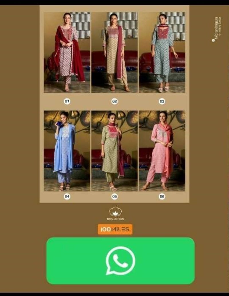 100Miles Gulmohar Cotton Salwar Kameez Catalog collection 4