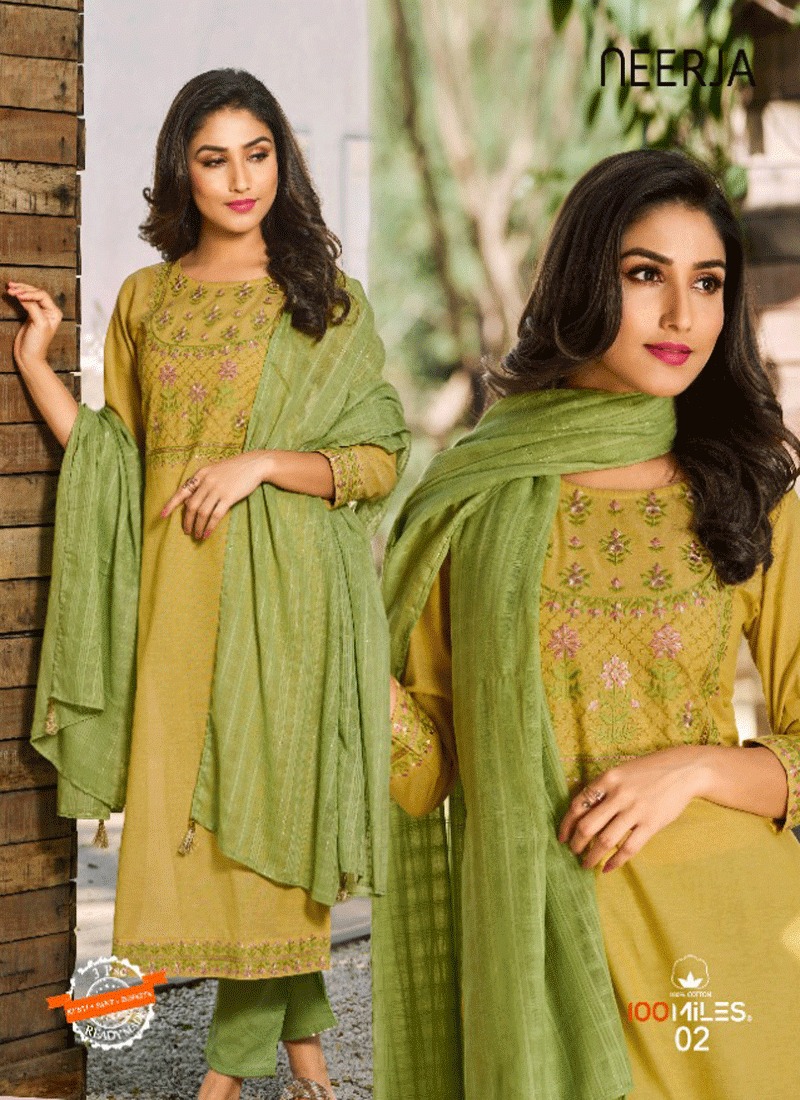 100Miles Nirja Cotton Salwar Kameez Catalog collection 4