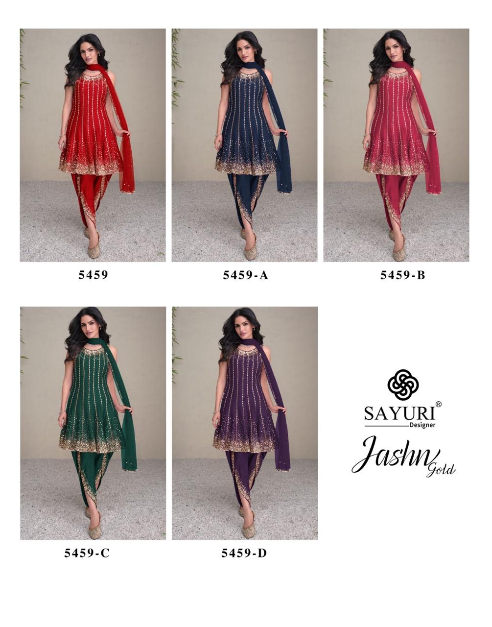 Sayuri Designer Jashn Gold Readymade Dress Catalog collection 1