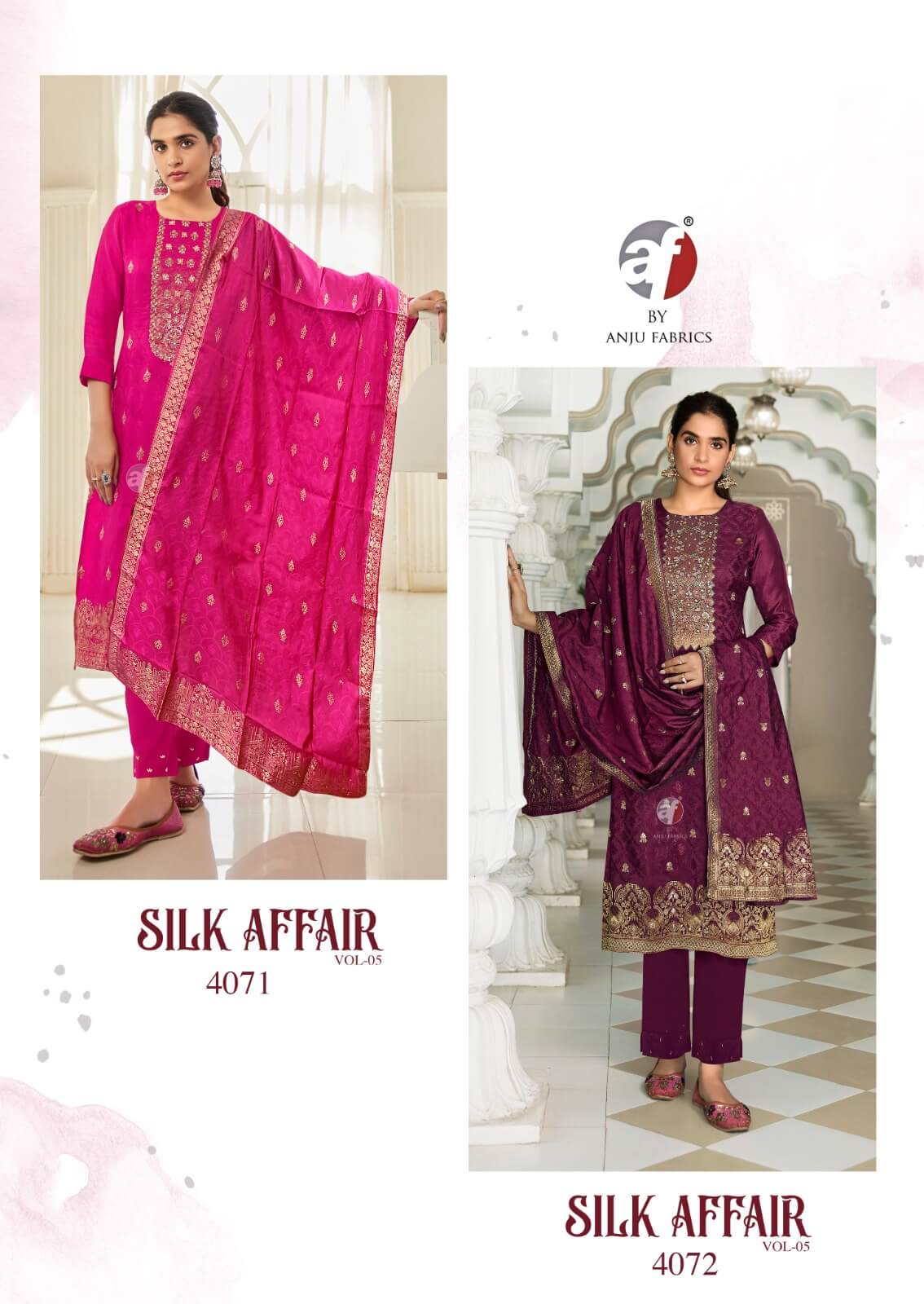 Anju Fabrics Silk Affair Vol 5 Readymade Dress Catalog collection 6