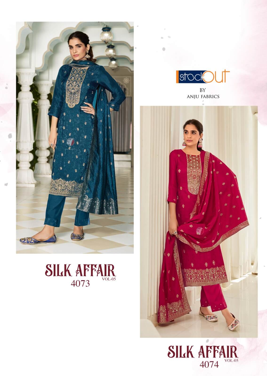 Anju Fabrics Silk Affair Vol 5 Readymade Dress Catalog collection 5