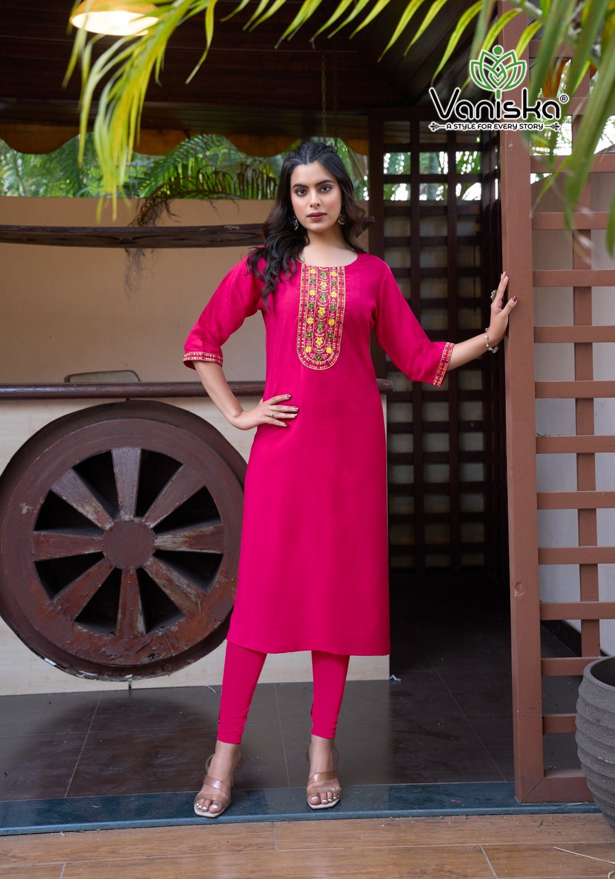 Vaniska Five Star Embroidery Kurti Catalog collection 11