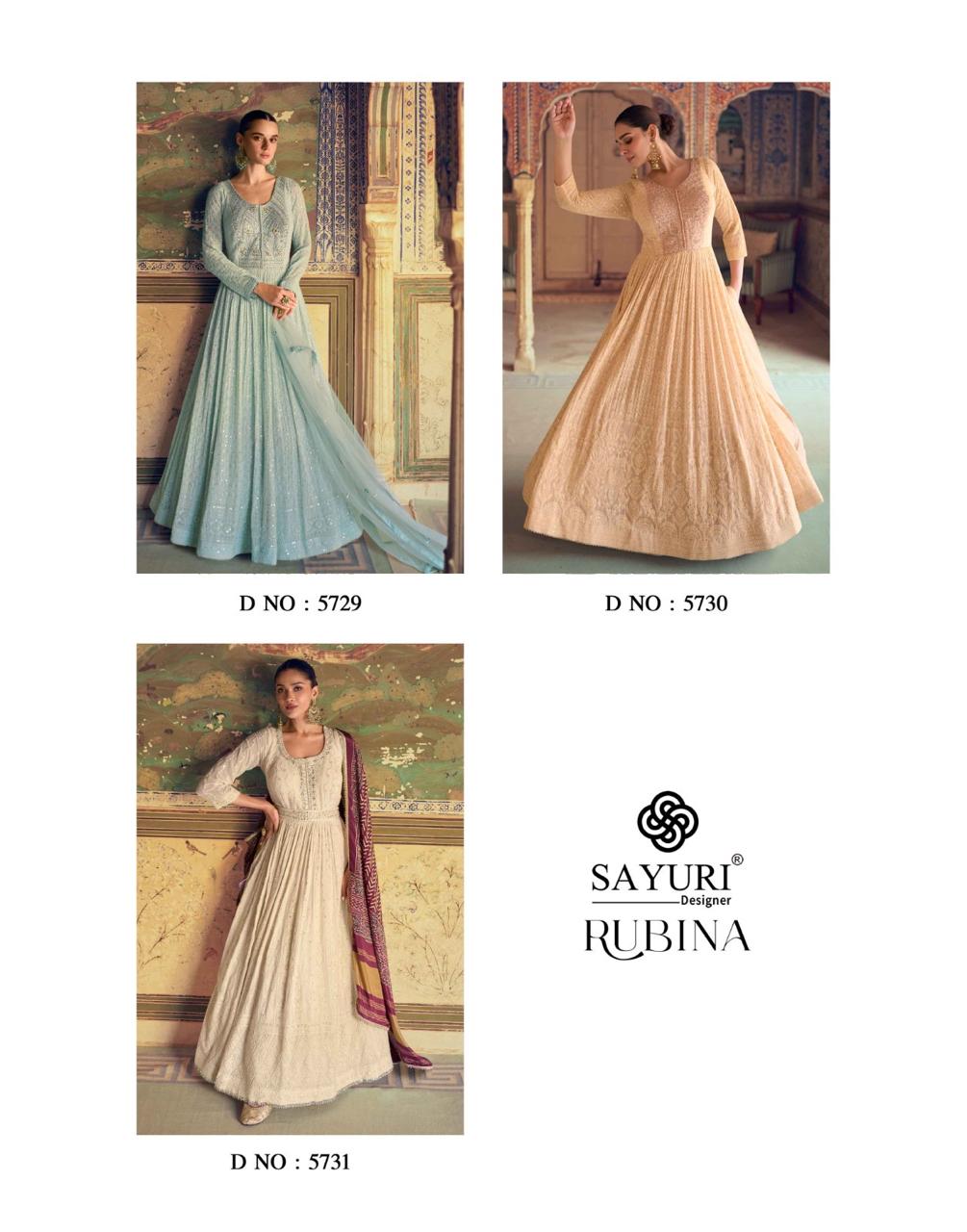 Sayuri Designer Rubina Gowns With Dupatta Catalog collection 11