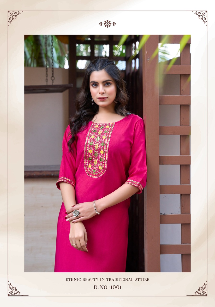 Vaniska Five Star Embroidery Kurti Catalog collection 13