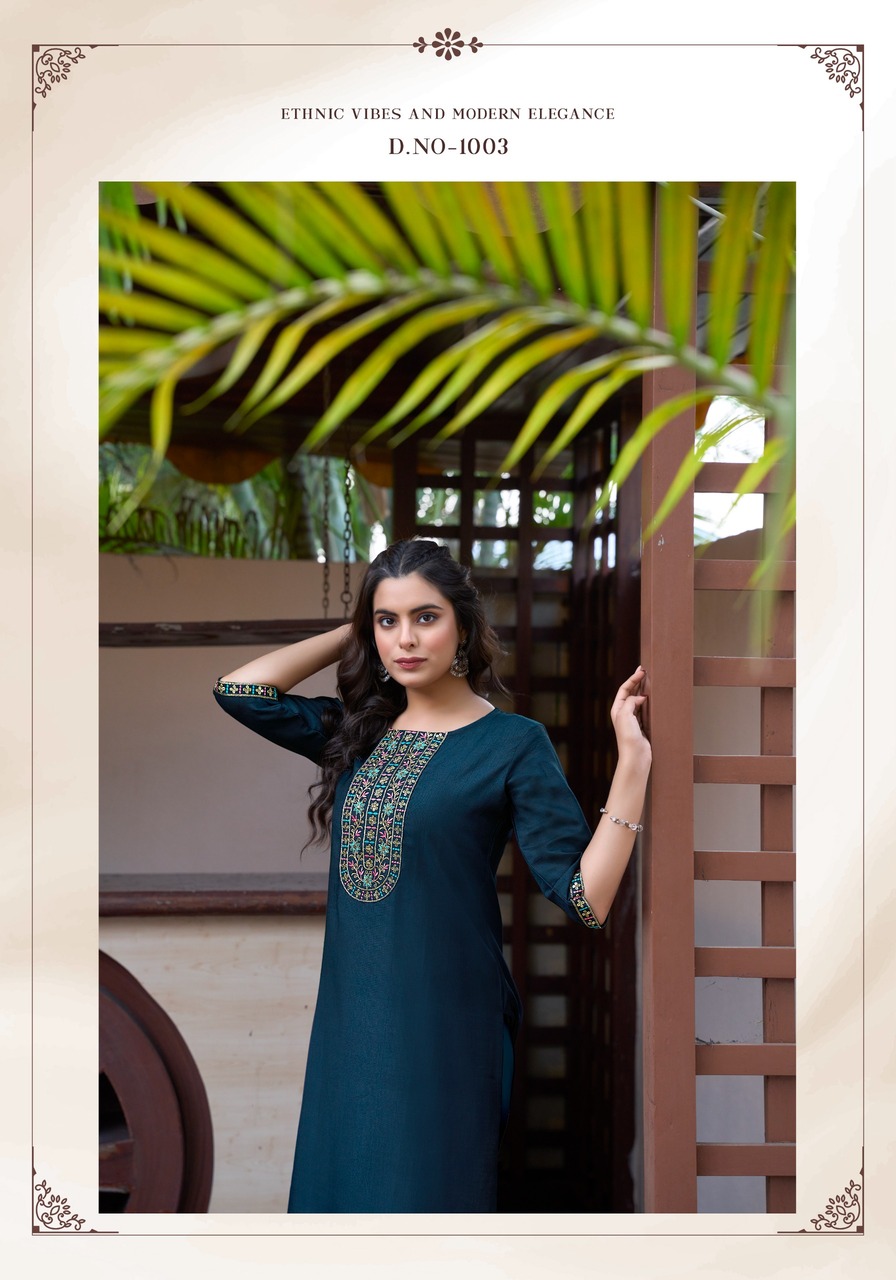 Vaniska Five Star Embroidery Kurti Catalog collection 10