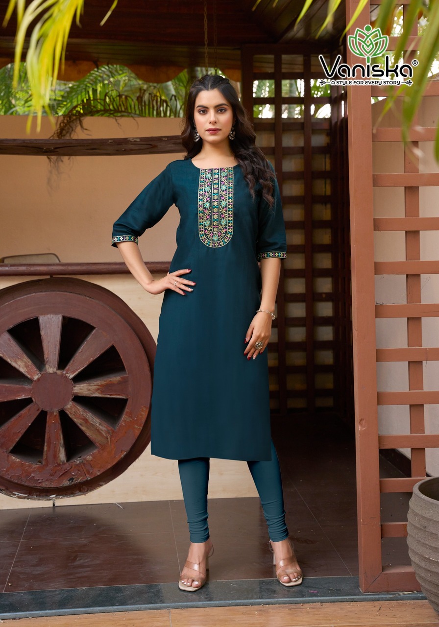 Vaniska Five Star Embroidery Kurti Catalog collection 9