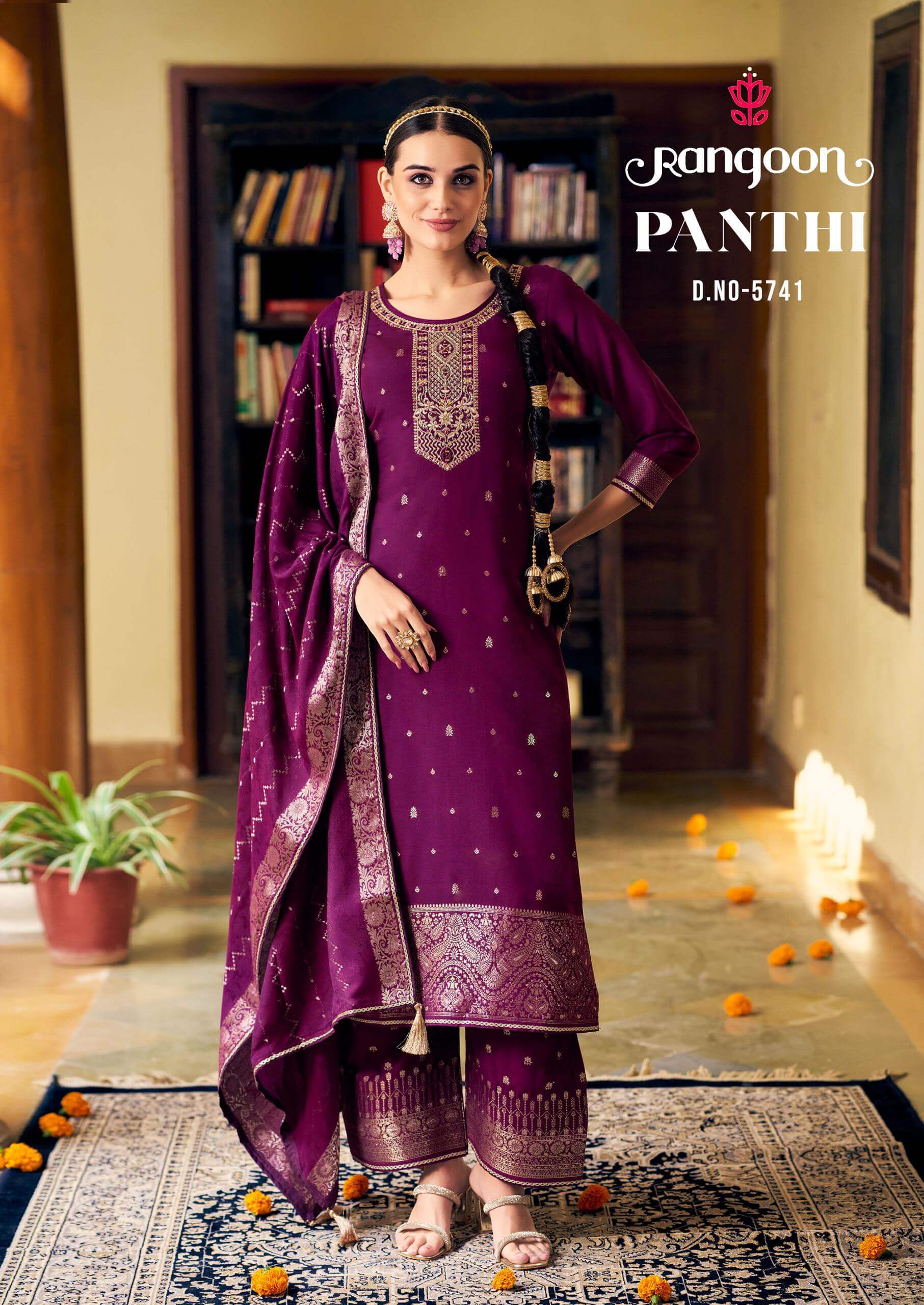 Rangoon Panthi Embroidery Salwar Kameez Catalog collection 4