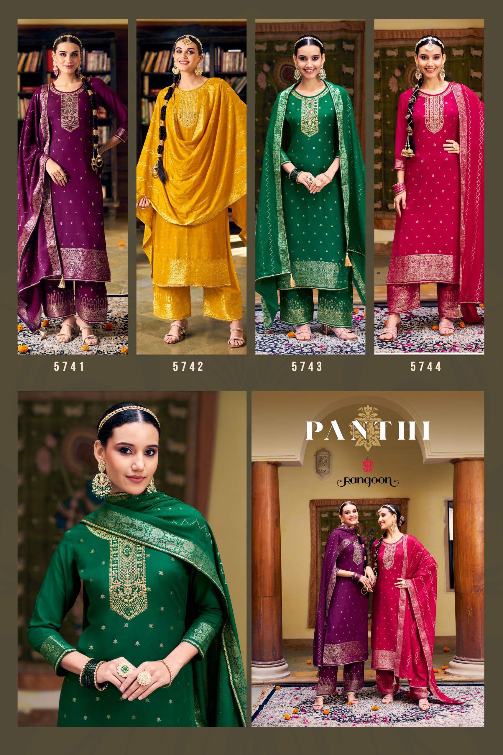 Rangoon Panthi Embroidery Salwar Kameez Catalog collection 5