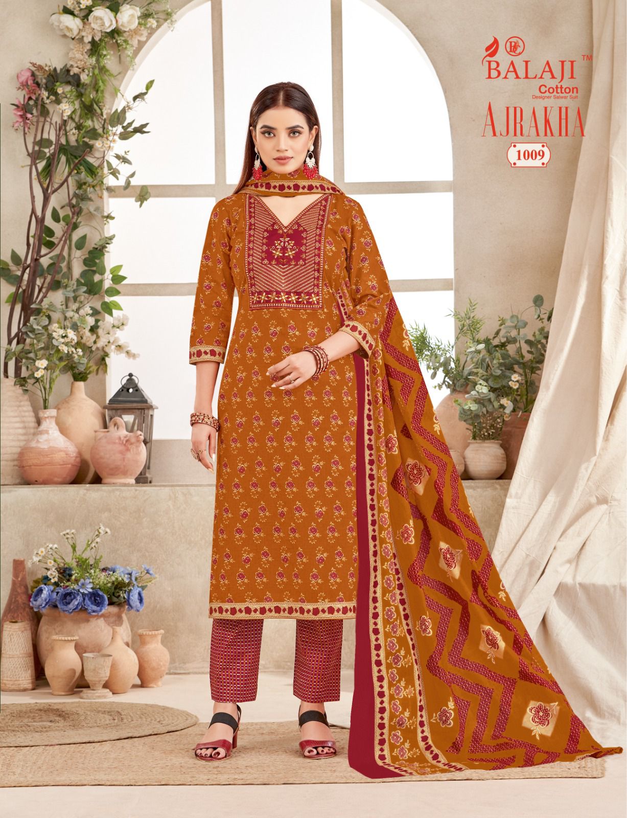 Balaji Ajrakh Printed Salwar Kameez Catalog collection 8