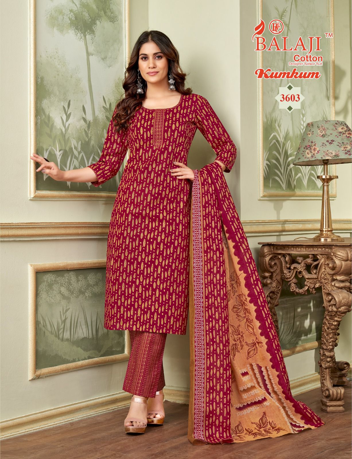 Balaji Kumkum Vol 36 Cotton Salwar Kameez Catalog collection 11