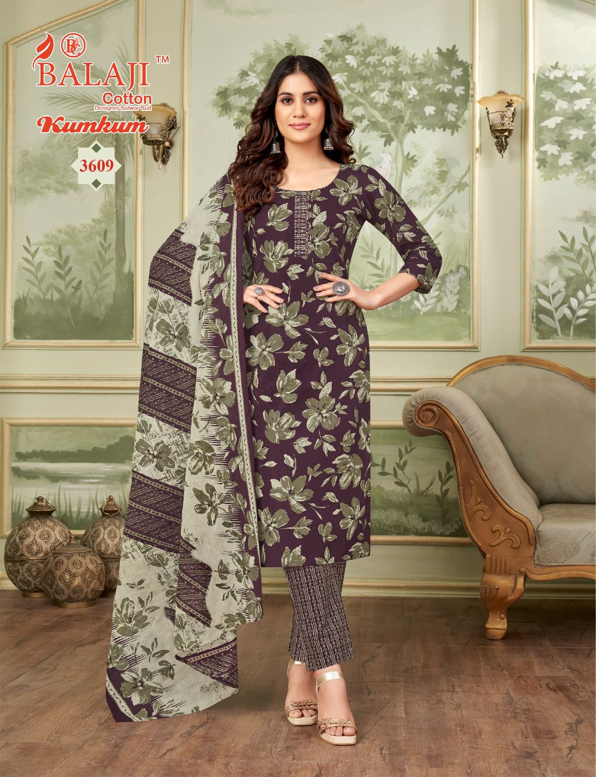 Balaji Kumkum Vol 36 Cotton Salwar Kameez Catalog collection 10