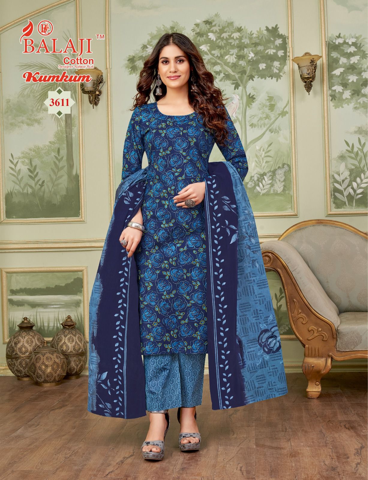 Balaji Kumkum Vol 36 Cotton Salwar Kameez Catalog collection 7