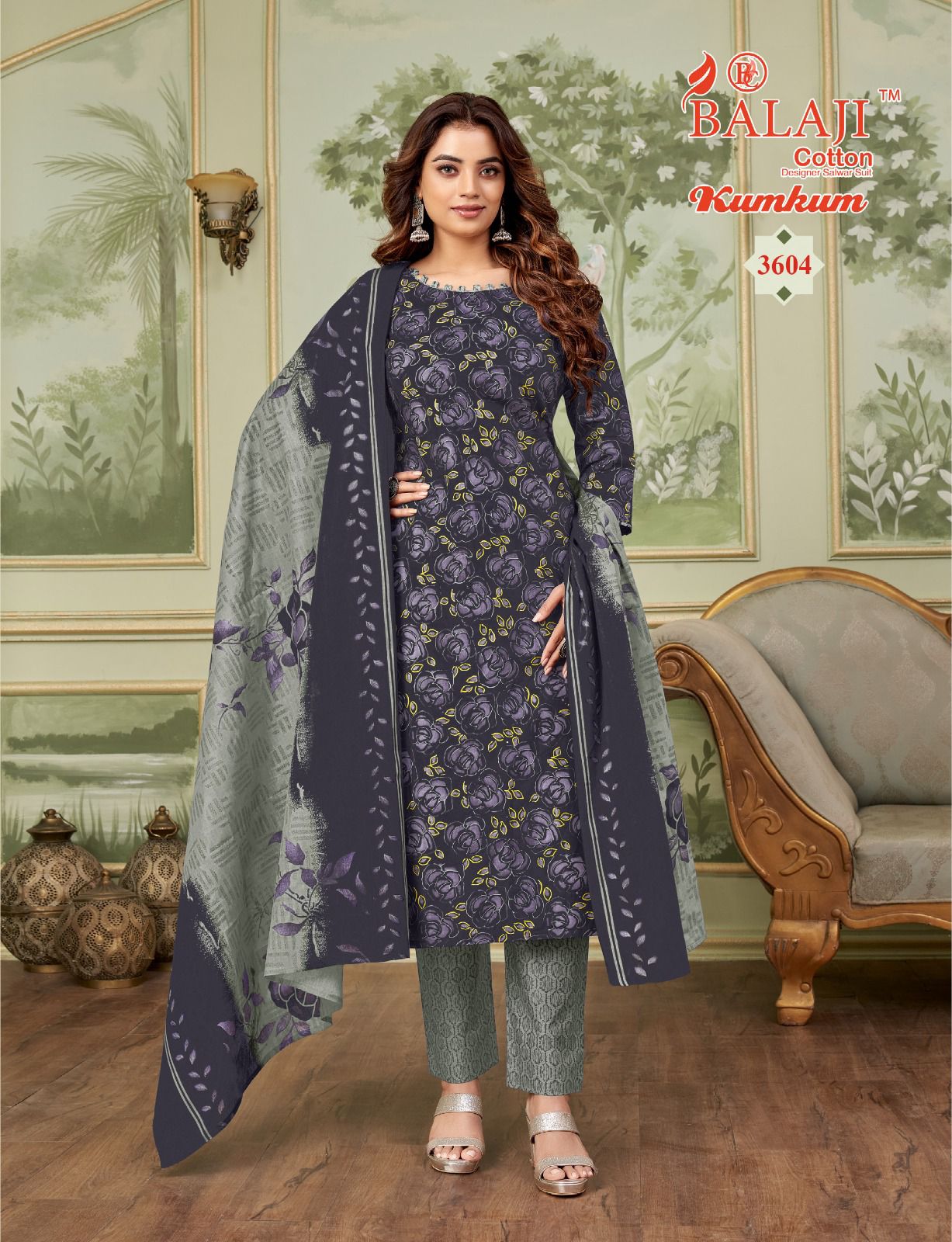 Balaji Kumkum Vol 36 Cotton Salwar Kameez Catalog collection 19