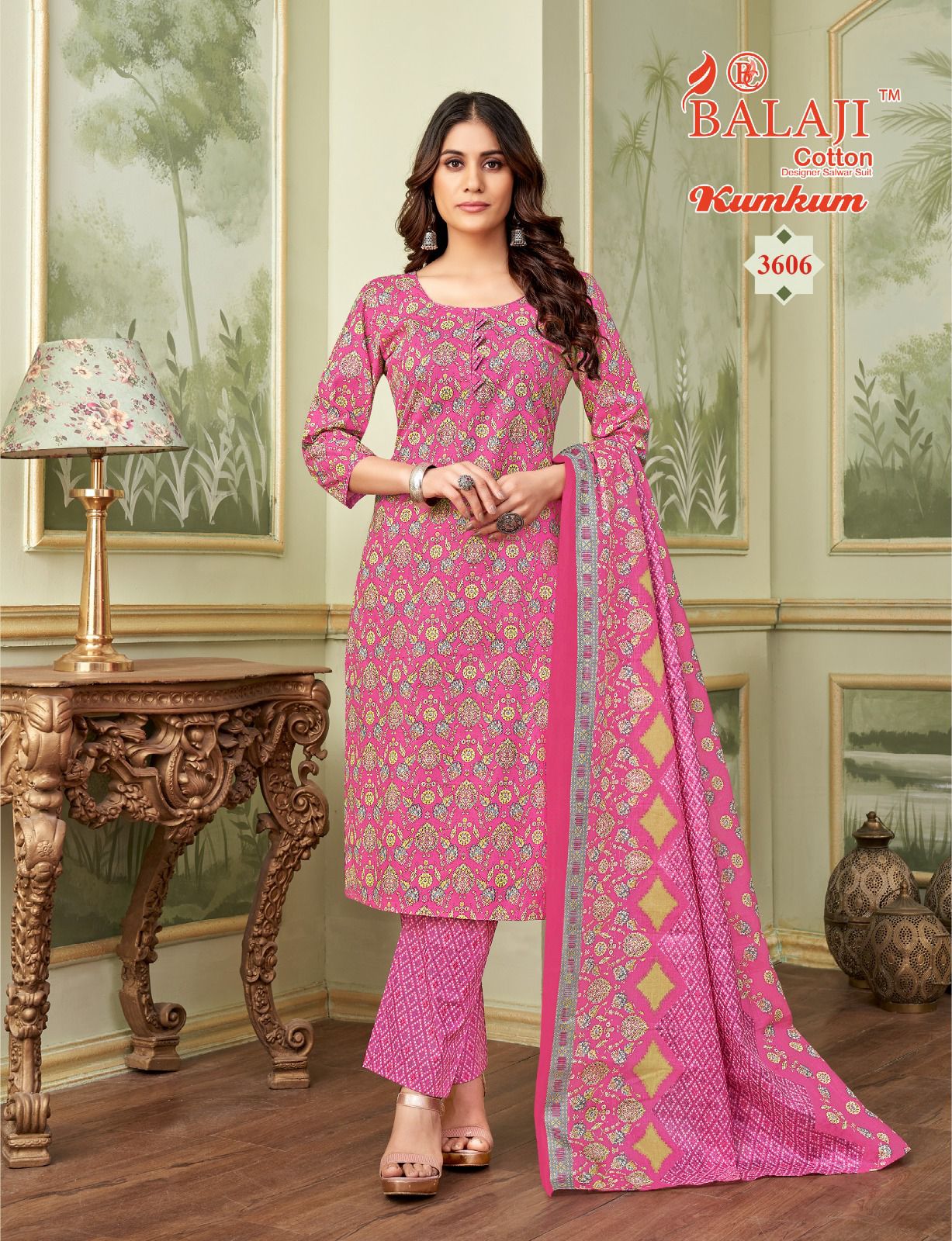 Balaji Kumkum Vol 36 Cotton Salwar Kameez Catalog collection 17