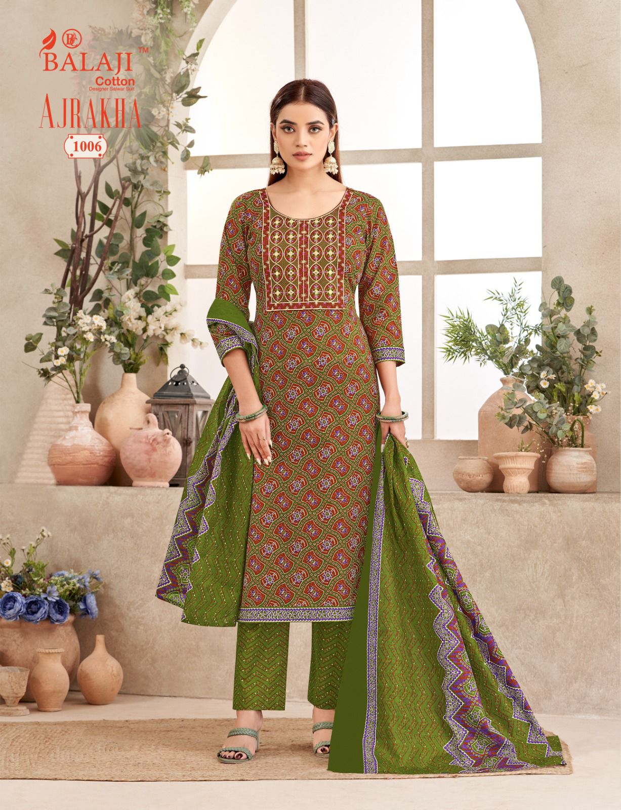 Balaji Ajrakh Printed Salwar Kameez Catalog collection 6