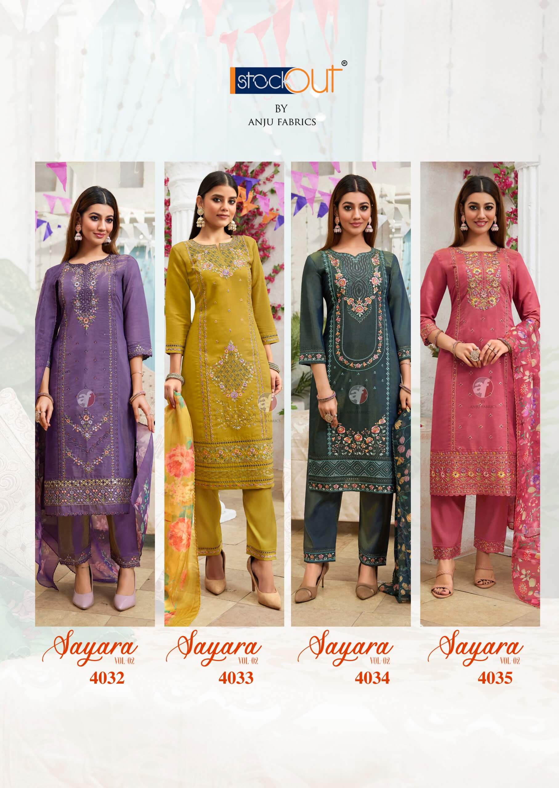 Anju Fabrics Sayara Vol 2 Embroidery Salwar Kameez Catalog collection 5