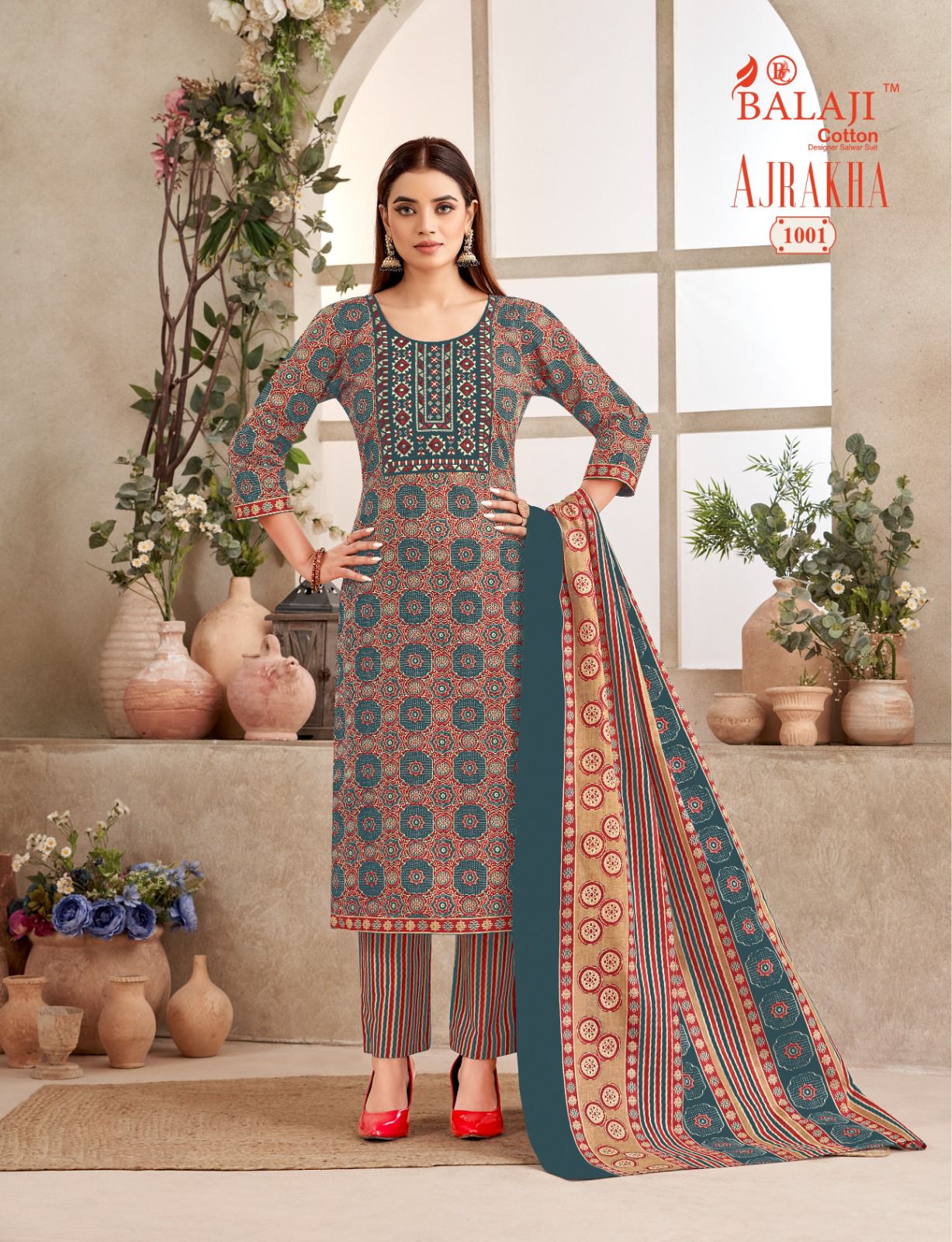 Balaji Ajrakh Printed Salwar Kameez Catalog collection 13