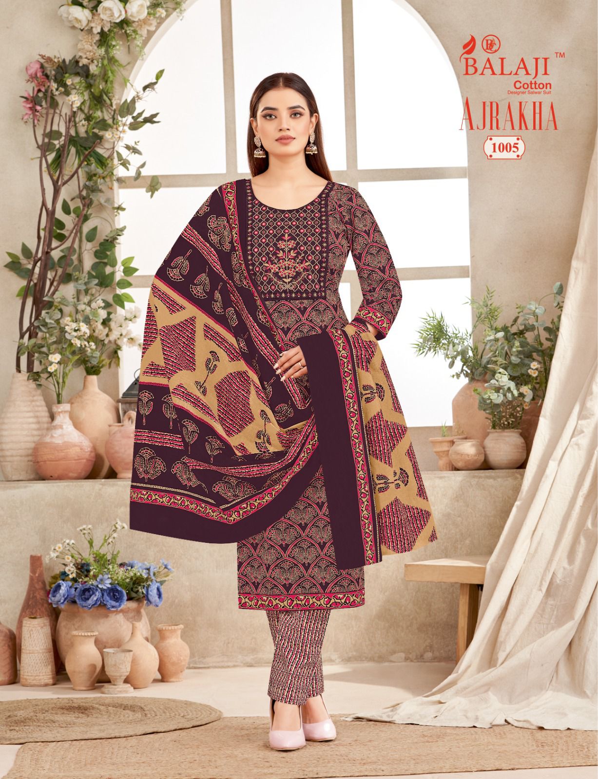 Balaji Ajrakh Printed Salwar Kameez Catalog collection 19