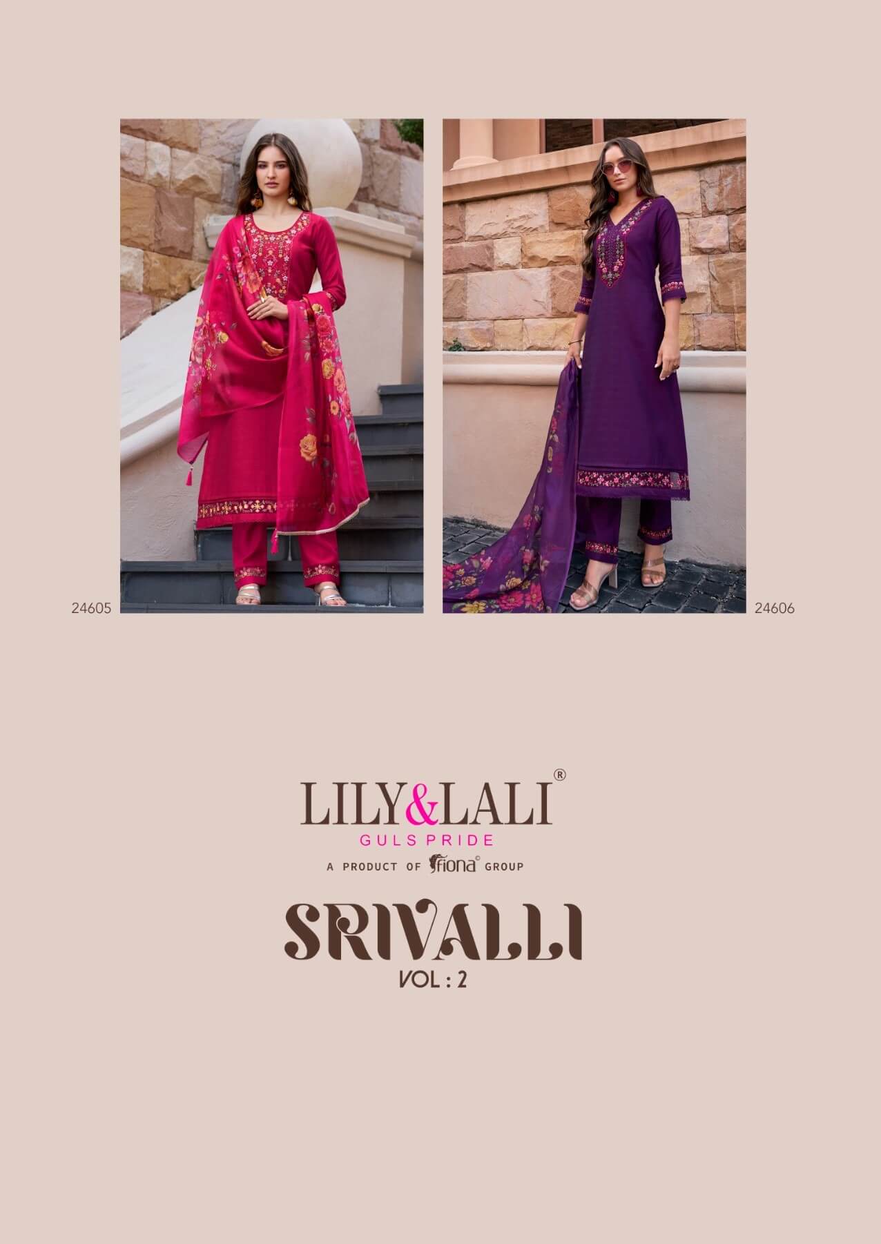 Lily and Lali Srivalli Vol 2 Embroidery Salwar Kameez Catalog collection 8