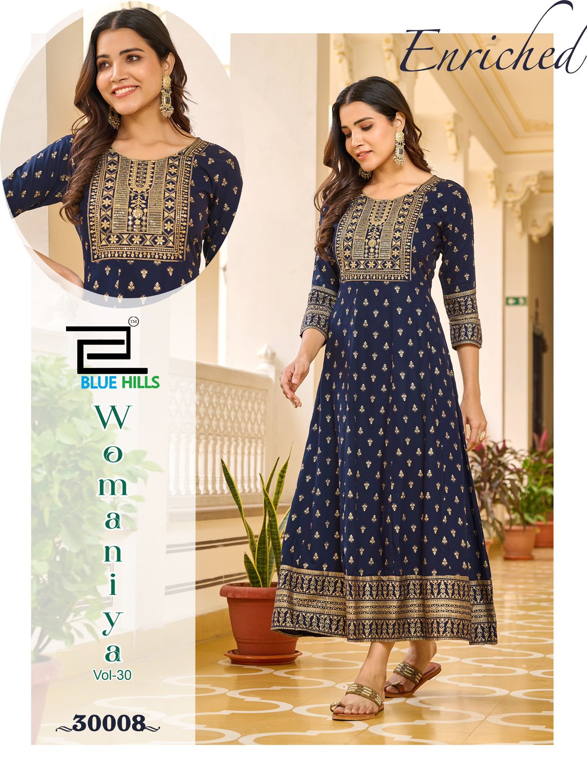 Blue Hills Womaniya Vol 30 Anarkali Kurti Catalog collection 1