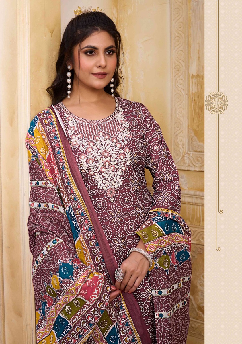 Rangmaya Cotton Bandhani Cotton Salwar Kameez Catalog collection 8