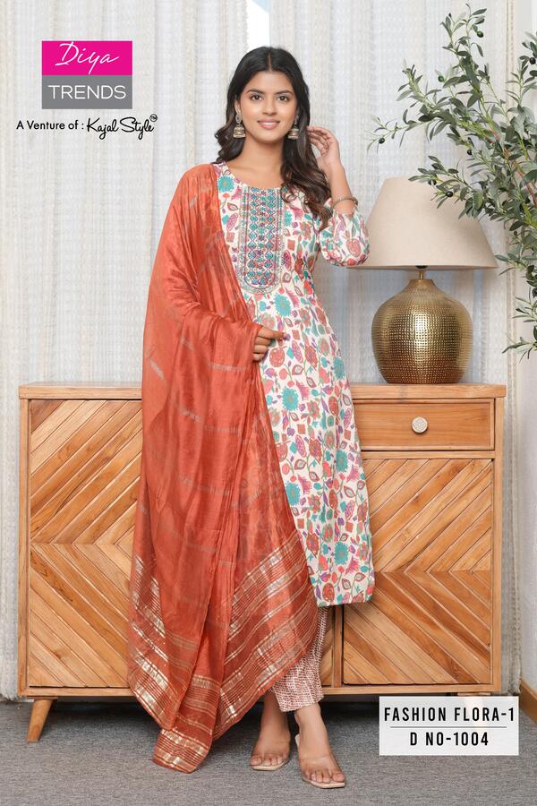 Diya Trends Fashion Flora Printed Salwar Kameez Catalog collection 10