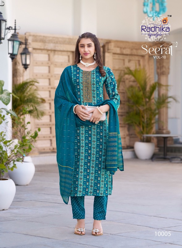 Radhika Lifestyle Seerat Vol 10 Printed Salwar Kameez Catalog collection 4