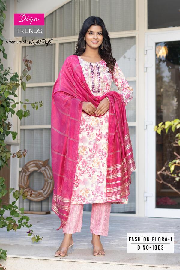 Diya Trends Fashion Flora Printed Salwar Kameez Catalog collection 9